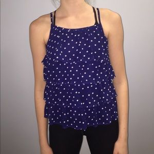 Ruffled Polka Dot Tank Top